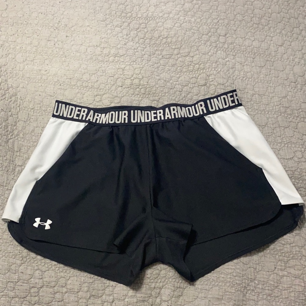 Under Armour Black and White Play Up Shorts